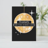 ディスコ感謝していラブ金ゴールドボールレトロ誕生日 サンキューカード (スタンド正面)