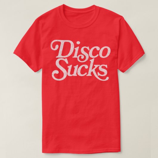 ディスコ最低レトロスタイル色あせたタイポグラフィデザイン Tシャツ (デザイン正面)