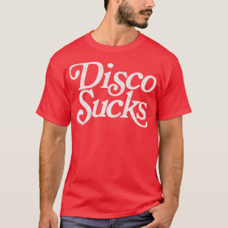 ディスコ最低レトロスタイル色あせたタイポグラフィデザイン Tシャツ