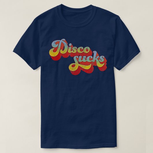 ディスコ最低ーレトロ70sスタイルヴィンテージディスコ tシャツ (デザイン正面)