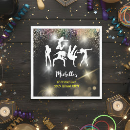 ディスコ熱狂するテクノサイケデリック誕生日 スタンダードランチョンナプキン