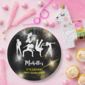 ディスコ熱狂するテクノサイケデリック誕生日 ペーパープレート (パーティー)