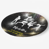 ディスコ熱狂するテクノサイケデリック誕生日 ペーパープレート (アングル)