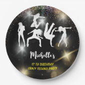 ディスコ熱狂するテクノサイケデリック誕生日 ペーパープレート (正面)