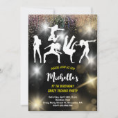 ディスコ熱狂するテクノサイケデリック誕生日 招待状 (正面)