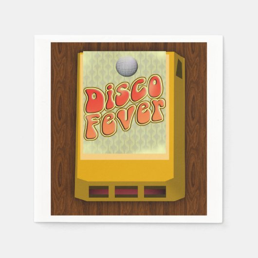 ディスコ熱8トラックのテーマパーティーGroovyデザイン スタンダードカクテルナプキン (正面)