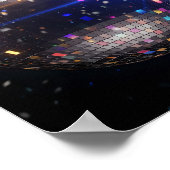 ディスコ熱：きらめく鏡ボール ポスター (角)