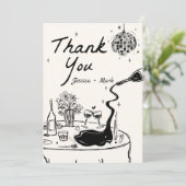 ディスコ結婚エレガントサンキューカード 招待状 (スタンド正面)