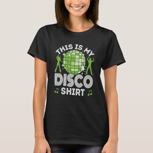ディスコ衣装メンズウーマン80年代&70年代コスチューム Tシャツ (正面)