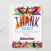 ディスコ誕生日パーティー サンキューカード (正面)