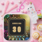 ディスコ誕生日 ペーパープレート (パーティー)
