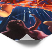 ディスコ踊りオーバーサイズサングラス女性 ポスター (角)