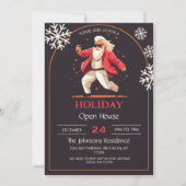 ディスコ踊りサンタクロース漫画 招待状 (正面)