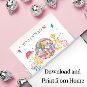 ディスコ踊り誕生日ウェルカムパーティー標識 ポスター