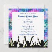 ディスコ踊り80のテーマパーティーはドレスアップ 招待状 (裏面)