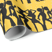 ディスコ金ゴールド及びブラックギフト包装紙 ラッピングペーパー (ロールコーナー)