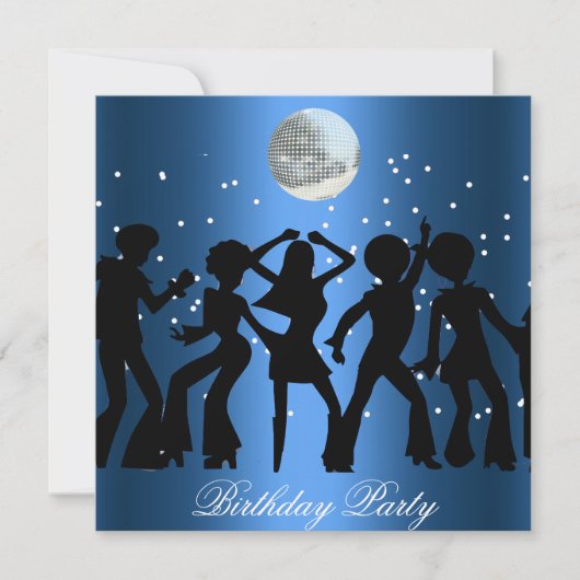 ディスコ70の誕生日パーティーへの招待 招待状 (正面)