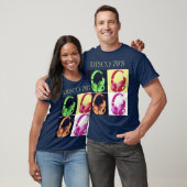 ディスコ70ズブルーアートポップ・アートのエンターテイメントレトロ Tシャツ (ユニセックス)