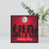 ディスコ70年代の誕生日パーティーレッドレトロ2 招待状 (スタンド正面)