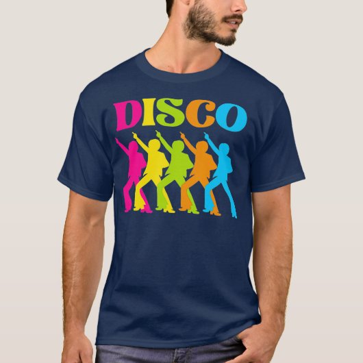 ディスコ70年代1970年代70年代コスチュームレトロダンス Tシャツ (正面)