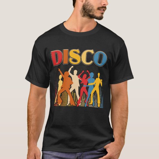 ディスコ70sディスコをテーマにしたシャツヴィンテージレトロ tシャツ (正面)