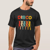 ディスコ70sディスコをテーマにしたヴィンテージレトロ踊り tシャツ (正面)
