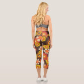 ディスコ70s60sレトロ花ポップ・アートの文化 カプリレギンス (裏面)