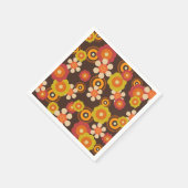 ディスコ70s60sレトロ花ポップ・アートの文化 スタンダードカクテルナプキン (角)