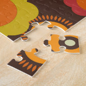 ディスコ70s 60sレトロフラワーポップ・アートの文化 ジグソーパズル (側面)