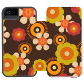 ディスコ70s 60sレトロフラワーポップ・アートの文化 incipio iPhoneウォレットケース (フォリオ Open)