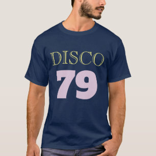 ディスコ79ブルーポップアート音楽エンターテイメントレトロ Tシャツ