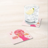 ディスコ・ガール スクエアペーパーコースター (インサイチュ)