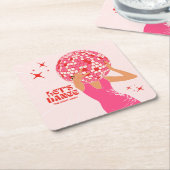 ディスコ・ガール スクエアペーパーコースター (アングル)