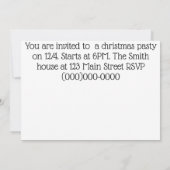 ディスコ・クリスマス 招待状 (裏面)