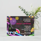 ディスコ グロー ローラー スケート パーティー 招待状 (スタンド正面)