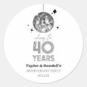 ディスコ チェアーズ 40周年 結婚記念日 パーティー ラウンドシール (正面)