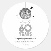 ディスコ チェアーズ 60周年 結婚記念日 パーティー ラウンドシール (正面)