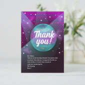 ディスコ・ブローアウトパープルとピンクの誕生日パーティー サンキューカード (スタンド正面)