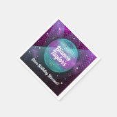 ディスコ・ブローアウトパープルとピンクの誕生日パーティー スタンダードカクテルナプキン (角)