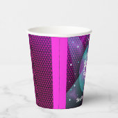 ディスコ・ブローアウトパープルとピンクの誕生日パーティー 紙コップ (右)