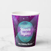 ディスコ・ブローアウトパープルとピンクの誕生日パーティー 紙コップ (正面)