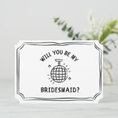 ディスコ・ボールの花嫁の提案 | おもしろい、トレンディー、シック カード (スタンド正面)