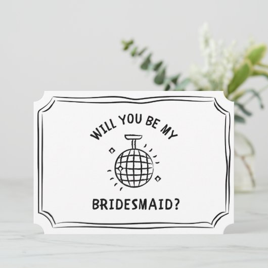 ディスコ・ボールの花嫁の提案 | おもしろい、トレンディー、シック カード (スタンド正面)