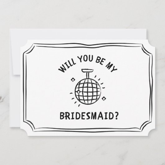 ディスコ・ボールの花嫁の提案 | おもしろい、トレンディー、シック カード (正面)