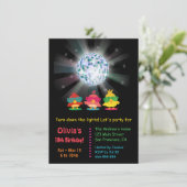 ディスコ·ボール·グロー·アンド·踊り·バーズデー·パーティー 招待状 (スタンド正面)