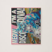 ディスコ・ボール・ディスコ・ディヴァの上の猫 ジグソーパズル (縦)