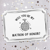 ディスコ・ボール・マトロン・オブ・オナー・プロポーズ | おもしろいとトレンディー カード