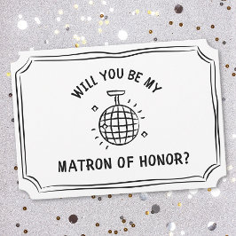 ディスコ・ボール・マトロン・オブ・オナー・プロポーズ | おもしろいとトレンディー カード
