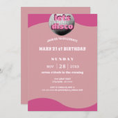 ディスコ ミラーボール 21歳の誕生日パーティー招待状 招待状 (正面/裏面)