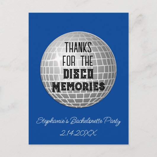 ディスコ メモリー 感謝 バチェロレッテ ありがとう   ポストカード (正面)